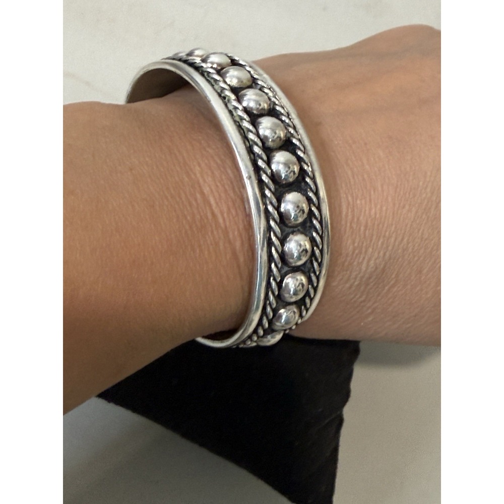 Vintage 925 Heavy Wide Sterling Silver Bracelet Mexico